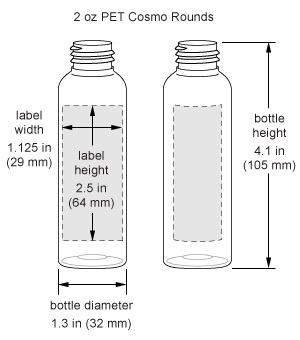 2 oz custom PET bottle design drawing