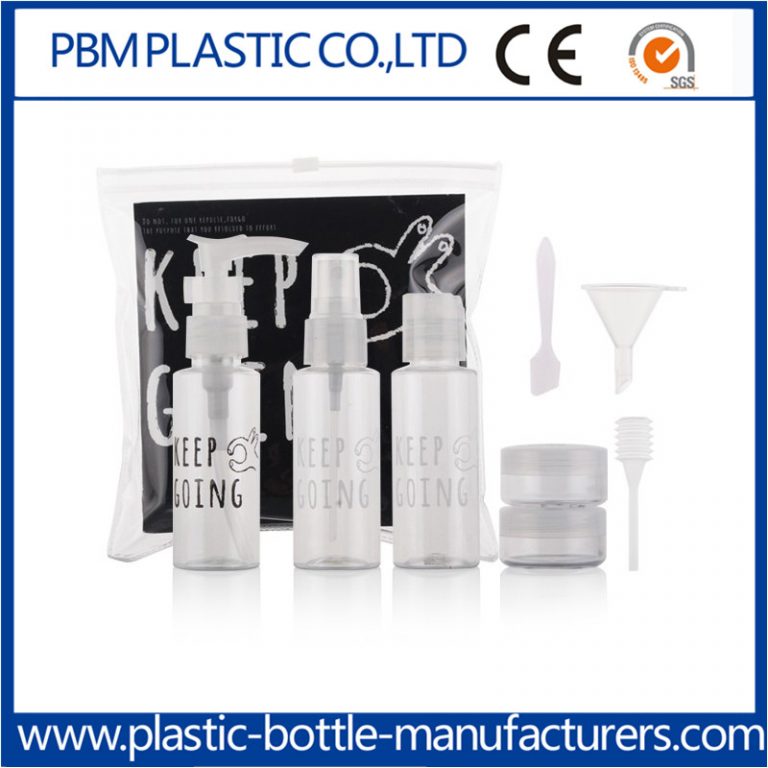 9PCS Portable Travel Set Cosmetics Clear Split Pet Bottles