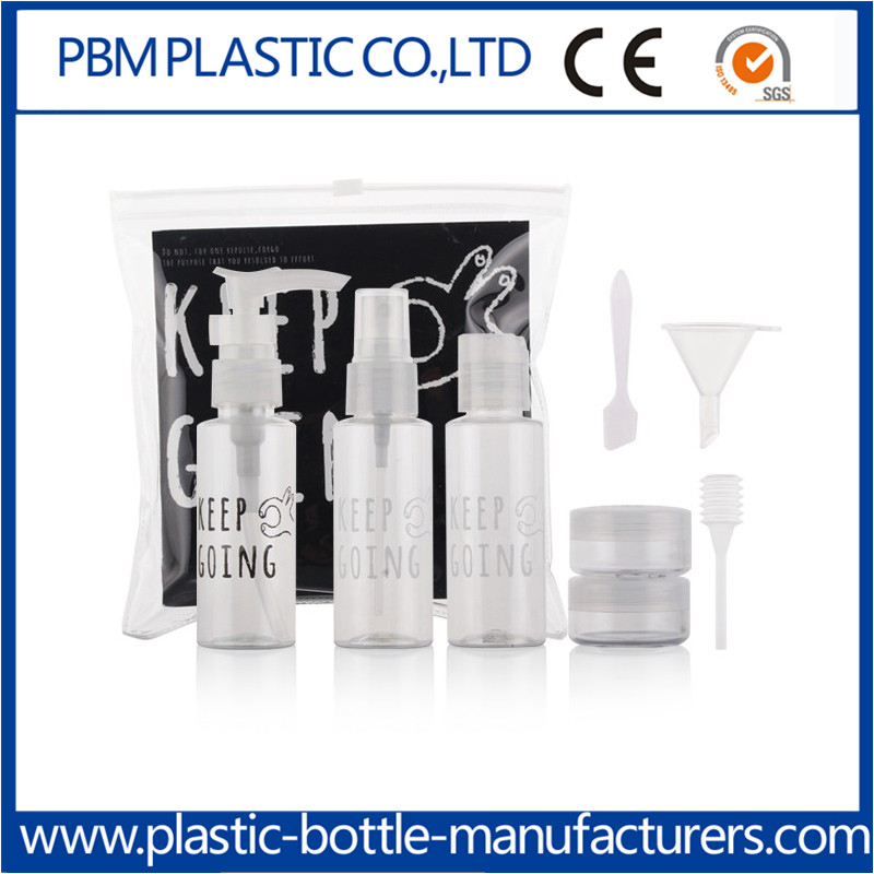 9PCS Portable Travel Set Cosmetics Clear Split Pet Bottles 9PCS Portable Travel Set Cosmetics Clear Split Pet Bottles